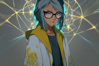 make anime drawing with anime art style character
