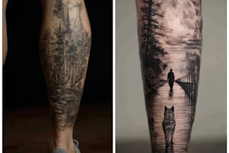 create a tattoo design for leg sleeve