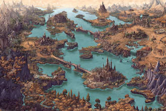 do a high quality detailed fantasy map for dnd and fiction