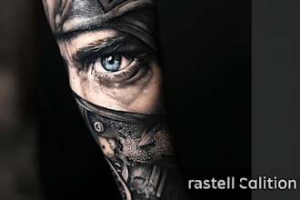 create a custom tattoo design , tattoo sleeve in realism
