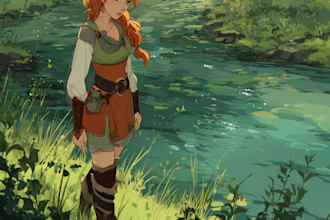 draw a fantasy illustration unique style
