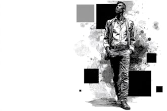 draw a black and white illustration for your project