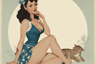 draw a pin up girl and pin up girl