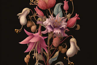 make botanical illustrations of flowers, plants and fruits