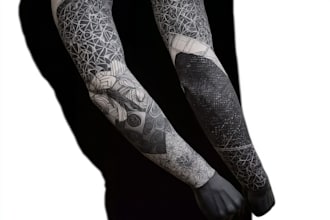 create sleeve tattoo design in geometric style