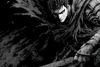 draw custom dark berserk style art in high quality