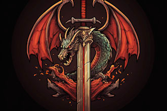 create medieval fantasy game, rpg, mmo game logo
