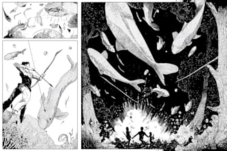 draw simple black and white illustration