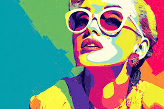 draw a professional pop art portrait