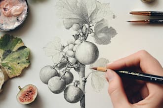 make an vector botanical illustrations of plants