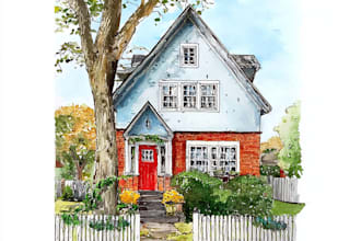 paint watercolor house portrait