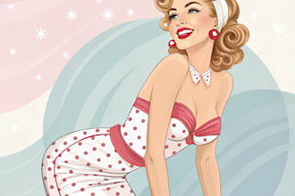 create a pin up girl and pin up girl illustration