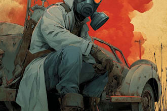 create vintage comic, horror and sci fi art