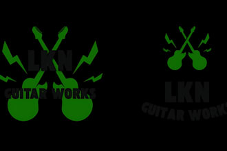design high quality guitar vintage logo with t shirt design