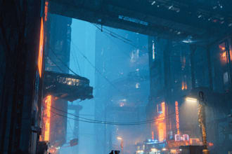 makea neon city cyberpunk background art ans concept art