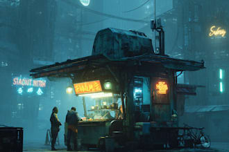 make a futuristic city environment or concept art illustraion