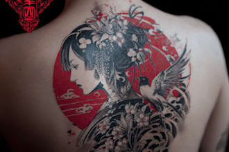 create super artistic tattoo designs in japanese style