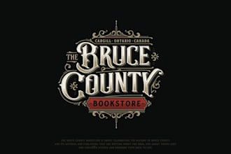 design a unique vintage handwritten and typography logo