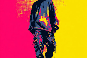 do streetwear clothing design vector halftone screen print art