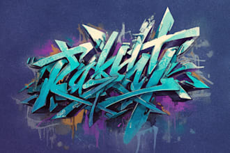 design a hand lettering graffiti signature logo