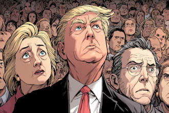 draw political cartoon and comic strip