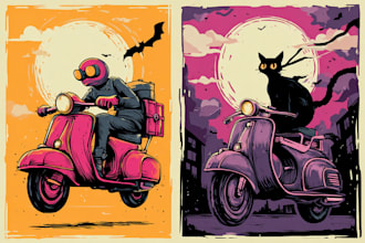 create retro cartoon illustration design for tshirt