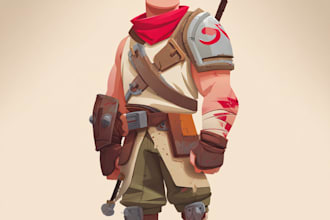 draw 2d game character illustration