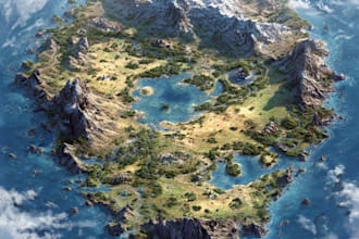 draw a custom fantasy world map, kingdom map, or city map