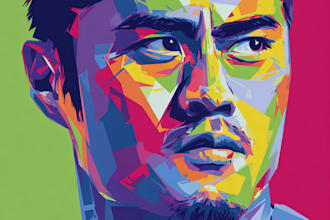 turn your photo into digital wpap pop art portrait