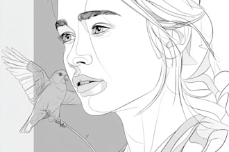 create vector line art illustration