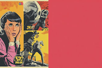 draw a retro vintage comic illustration