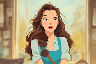 draw a magical illustration, cartoon, and illustration