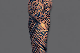 create sleeve tattoo design in geometric style