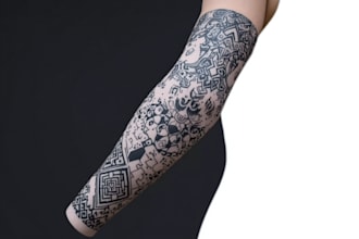 create sleeve tattoo design in geometric style