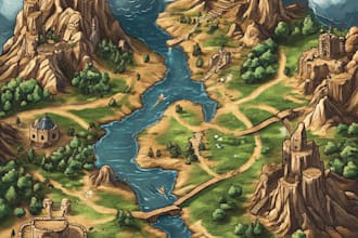 design a fantasy map illustration