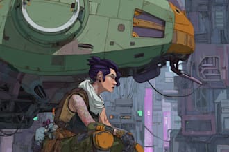 a sci fi character illustration or sci fi character