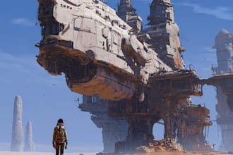 create an sci fi art, concept art, sci fi art illustration