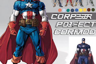 draw superhero character for you