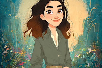 draw your romantic cartoon portrait as custom art