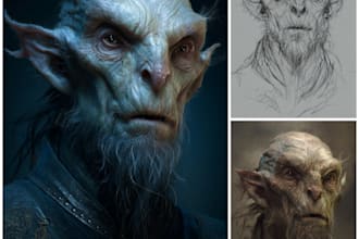 create realistic character and creature concept art