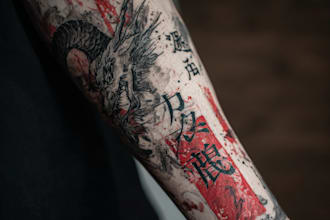 create super artistic tattoo designs in japanese style