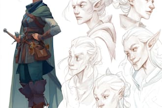 do an fantasy scene concept art illustrations