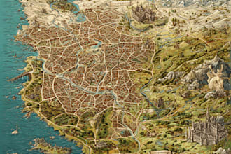 design fantasy map illustration fantasy city map