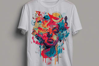 make tshirt design in modern streetwear style