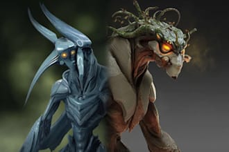 draw a fantasy creature, monster, alien in my style