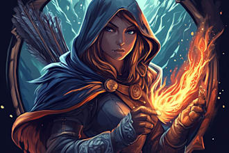 create an fantasy game logo and branding