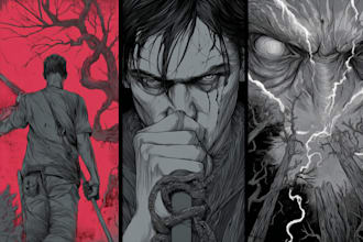 illustrate detailed horror and spooky artwork