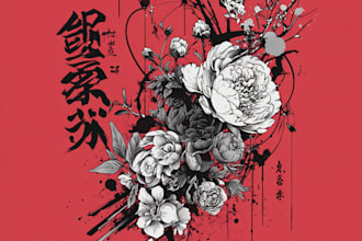 design professional japanese, asian style tattoo design