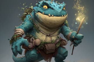 illustrate fantasy art creatures and character
