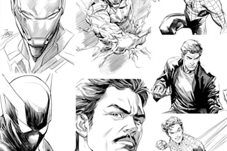 create superhero character and comics cartoon character